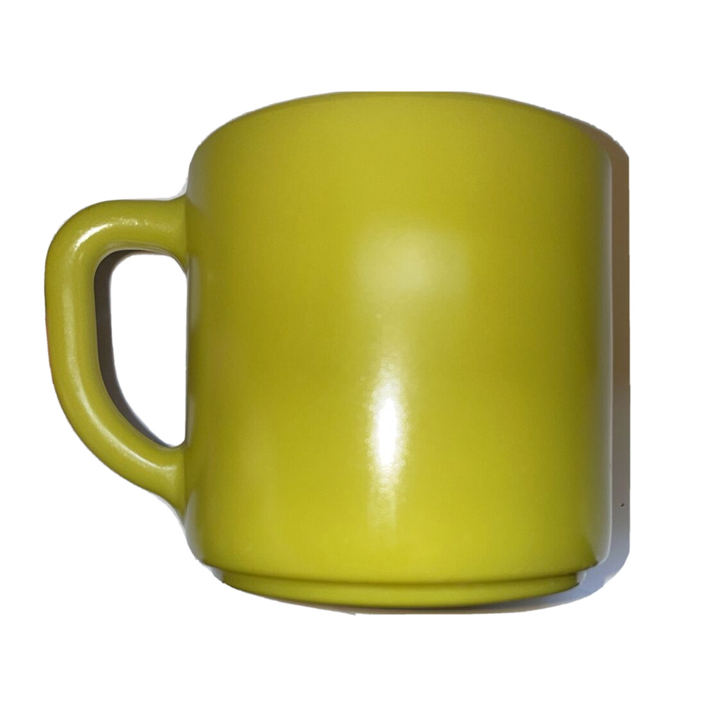 vtg milk glass Lime Green Federal Glass Mug Coffee Cup MCM boho USA made small
